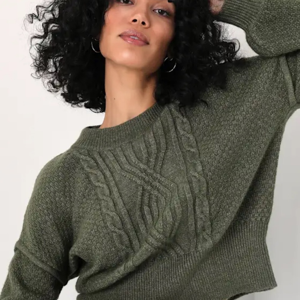 Lulus Olive Green Knit Sweater